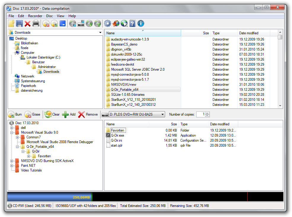 CDBurnerXP 4.5.7.6623 software screenshot