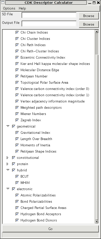 CDK Descriptor Calculator 1.4.6 software screenshot