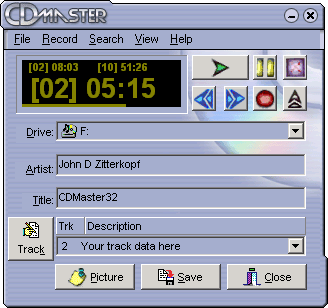 CDMaster32 6.0.0.0 software screenshot