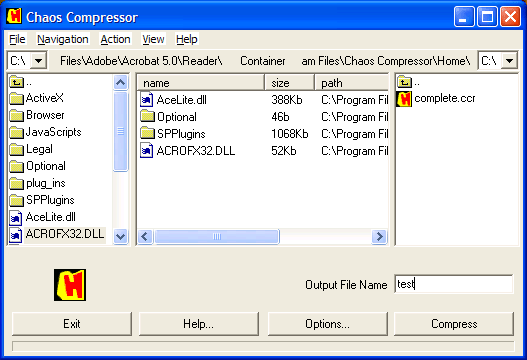 CHAOS Compressor 3.0 software screenshot