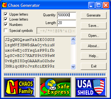 CHAOS Generator 2.4 software screenshot