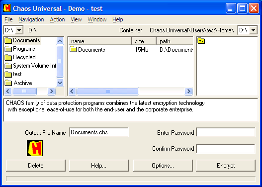 CHAOS Universal 6.2 software screenshot