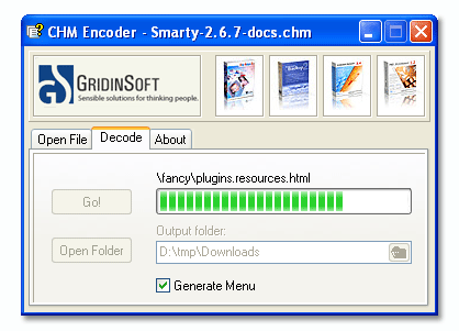 CHM Decoder 2.1 software screenshot