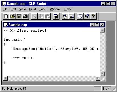 CLR Script 1.62 software screenshot