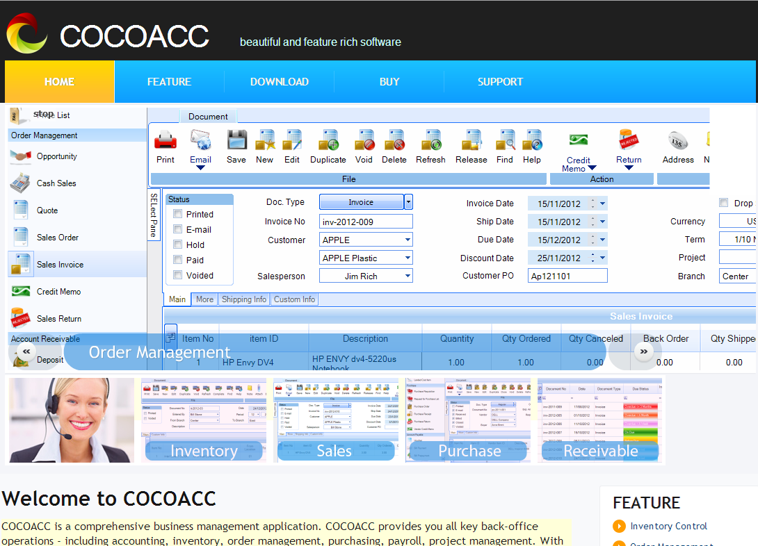 COCOACC 2.32 software screenshot