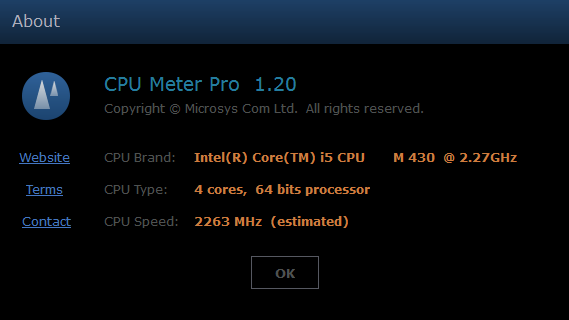 CPU Meter Pro 1.2.0 software screenshot
