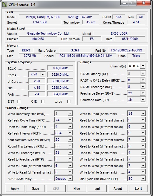 CPU-Tweaker 2.0 software screenshot