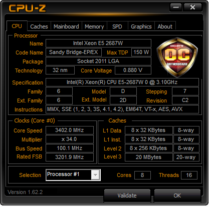 CPU-Z OC 1.76.0 software screenshot