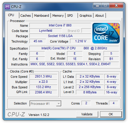 CPU-Z 1.80 software screenshot