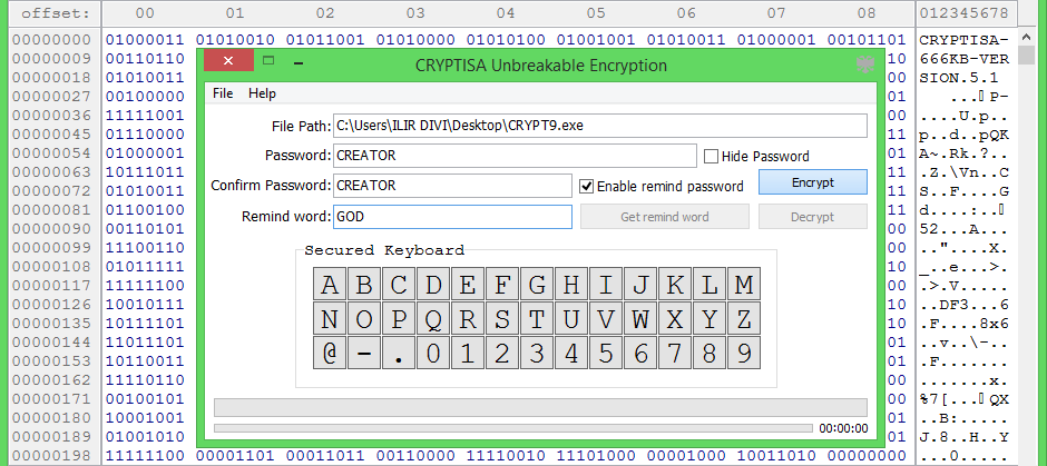 CRYPTISA 5.4 software screenshot