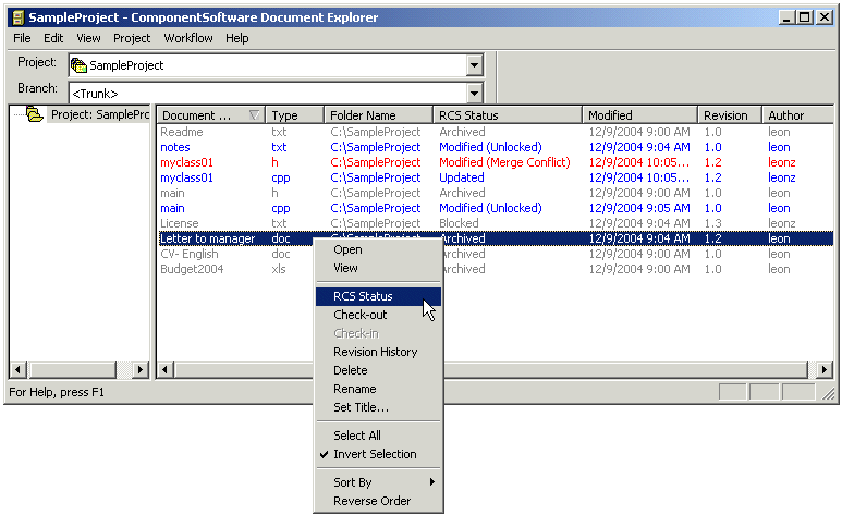 CS-CVS 4.0.112 software screenshot