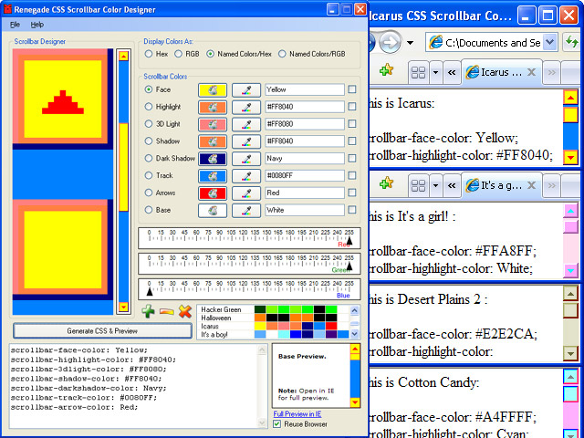 CSS Scrollbar Color Designer 3 software screenshot