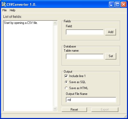 CSV Converter 1.1 software screenshot