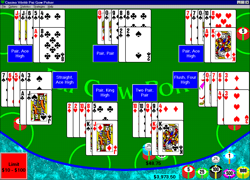 CV Pai Gow Poker 1.1 software screenshot