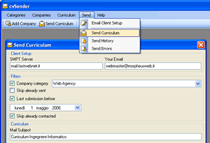 CV Sender 1.0 software screenshot