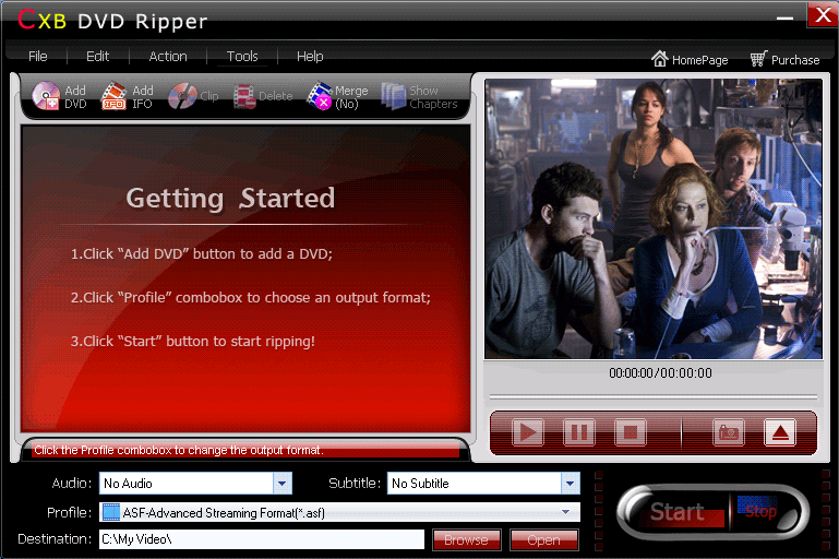 CXBSoft DVD Ripper 1.12.0228 software screenshot
