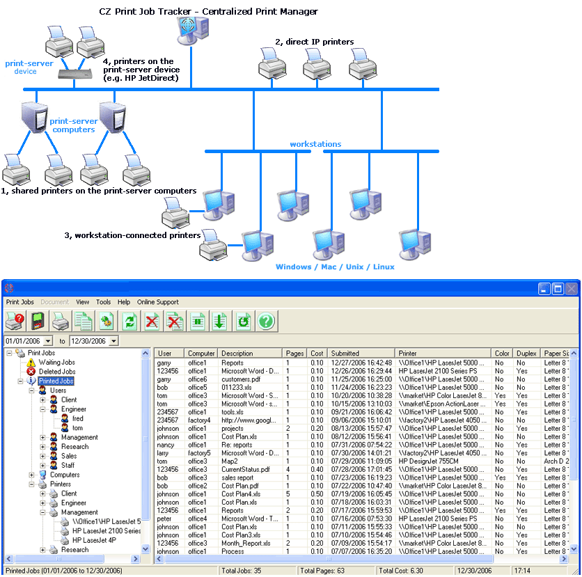CZ Print Job Tracker 11.0.0.8 software screenshot