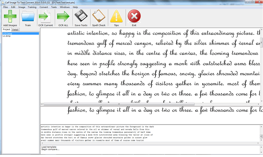 Calf Image To Text Converter 2014 5.0.0.22 software screenshot