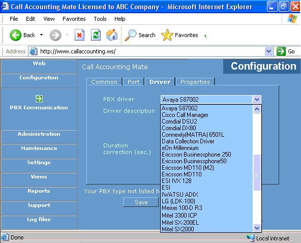 Call Accounting Mate 2.6.1.99 software screenshot