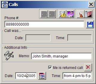 Calls 1.1 software screenshot