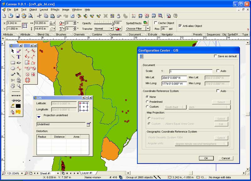 Canvas GIS Mapping Edition (Mac) 9.0.4 software screenshot