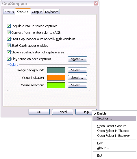 CapSnapper 2.0 software screenshot