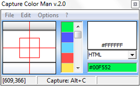 Capture Color Man 2.0.0.0 software screenshot