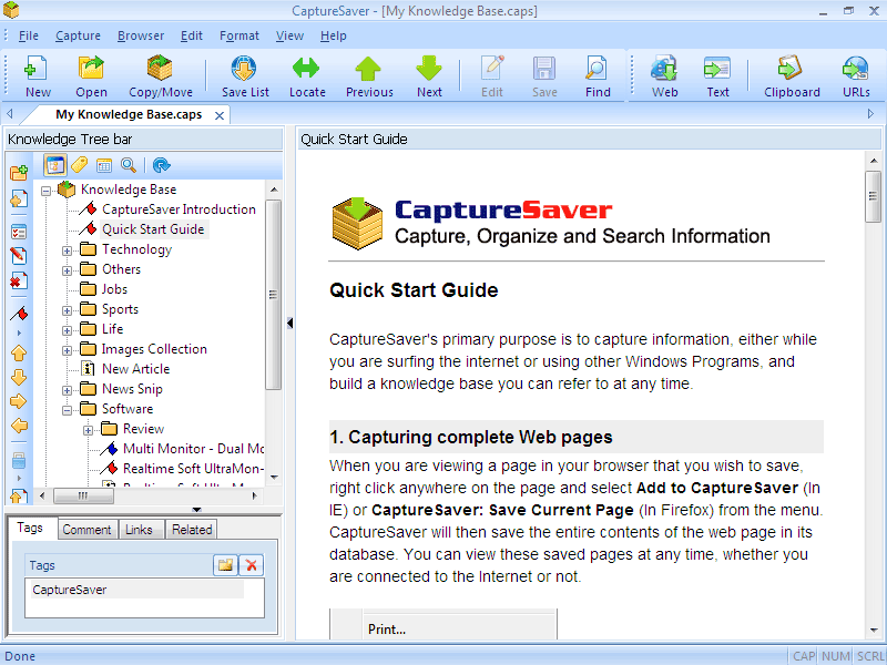 CaptureSaver 4.4.0 software screenshot