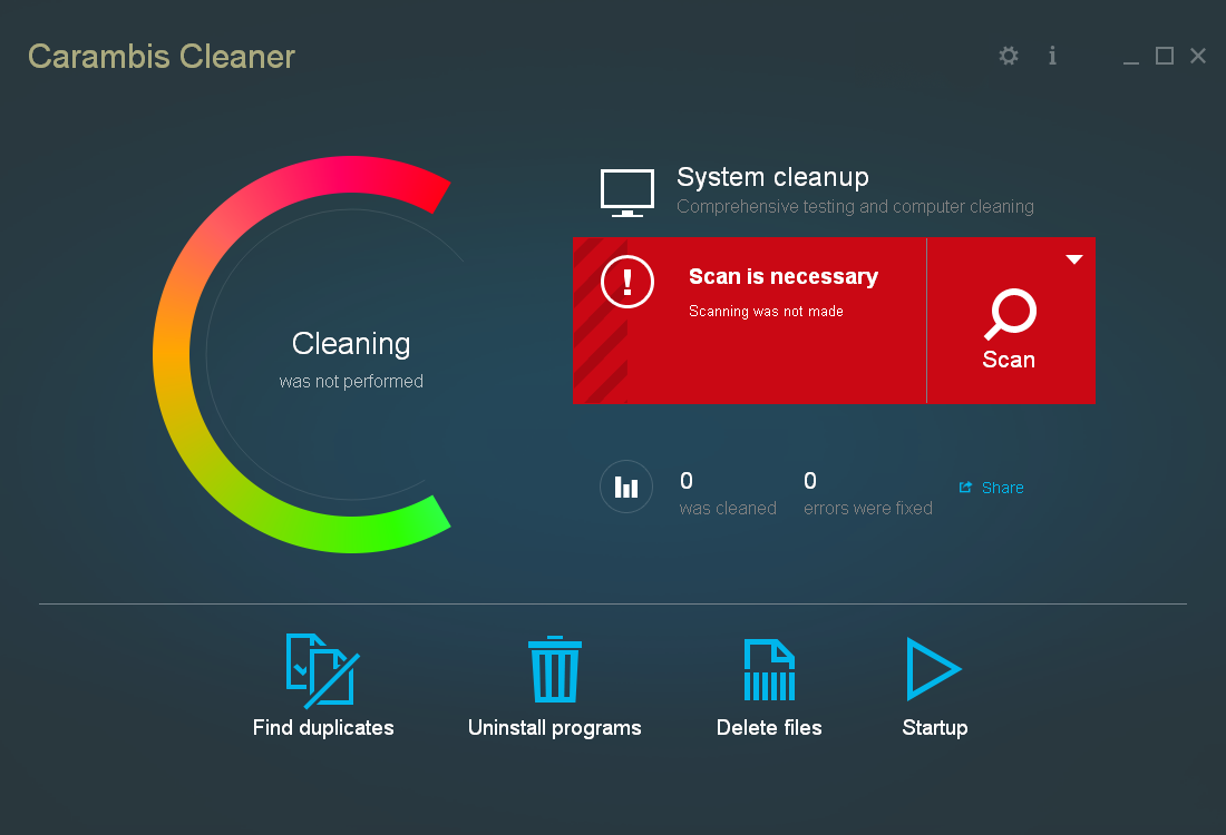 Carambis Cleaner 1.3.2.4386 software screenshot