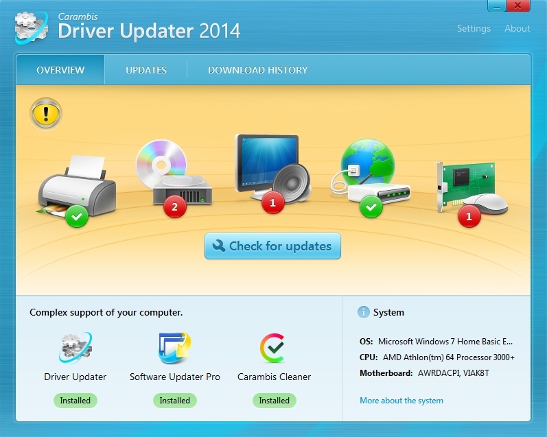 Carambis Driver Updater 2.4.2.9631 software screenshot