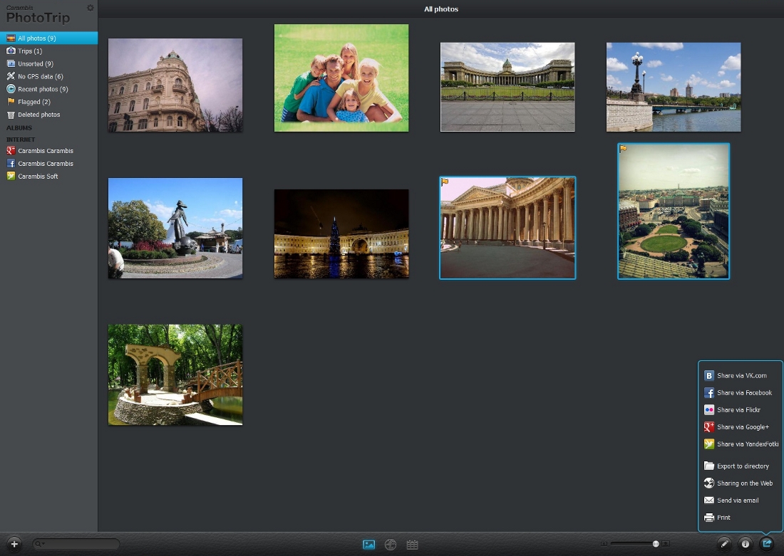Carambis PhotoTrip 2.0.1.2726 software screenshot