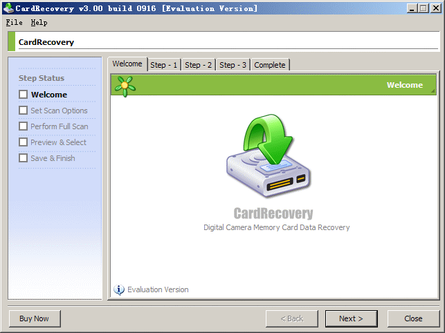 CardRecovery 6.10 Build 1210 software screenshot