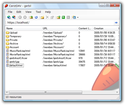 CarotDAV 1.14.6 software screenshot