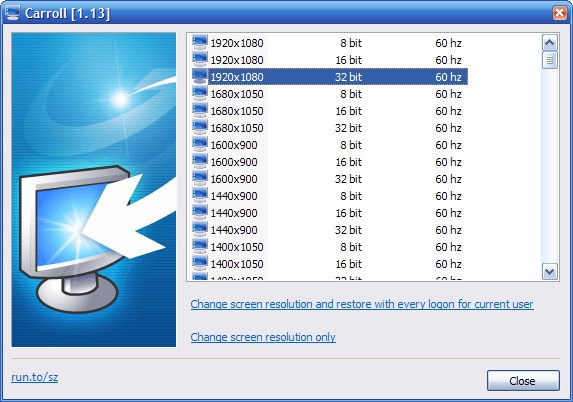 Carroll 1.23 software screenshot