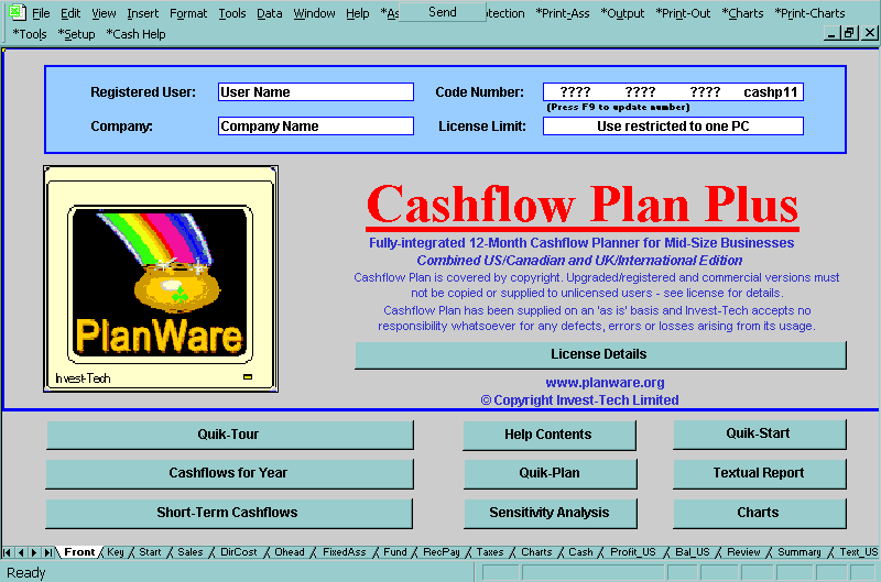 Cashflow Plan Lite 1.31 software screenshot