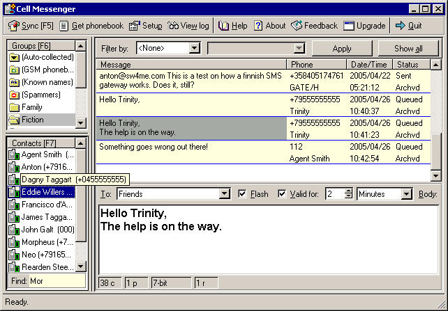 Cell Messenger 1.1.151 software screenshot
