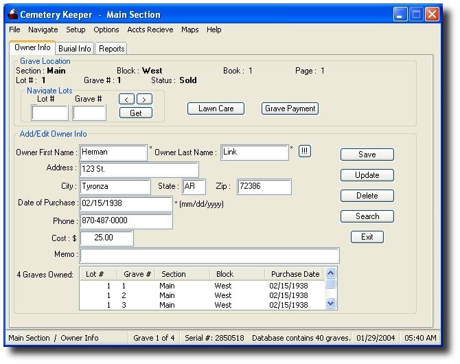Cemetery Keeper 4.1.1 software screenshot