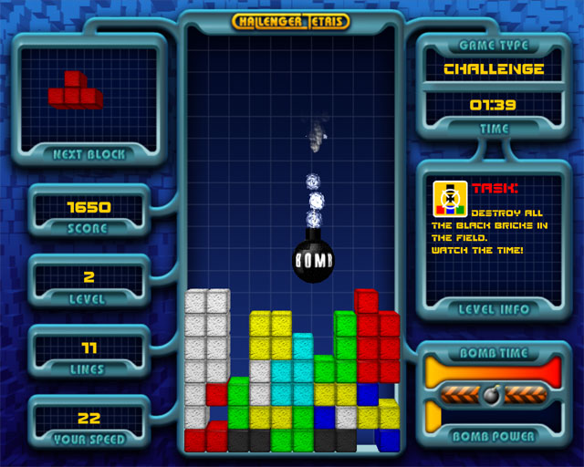 Challenger Tetris 1.5 software screenshot