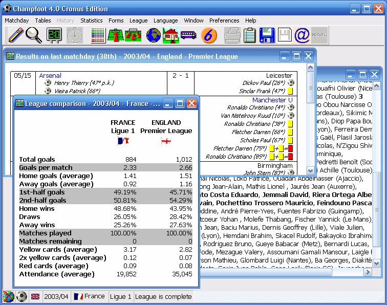 Champfoot 4.0 software screenshot