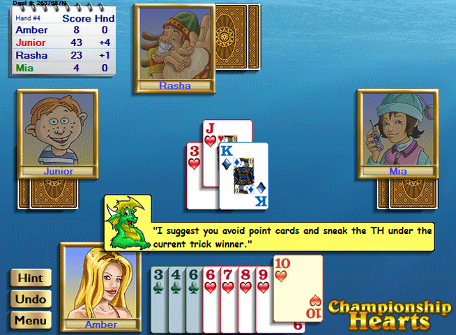Championship Hearts for Windows 7.40 software screenshot