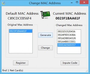 Change MAC Address Free 1.0.2.0 software screenshot