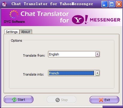 Chat Translator for Yahoo Messenger 4.2.1 software screenshot