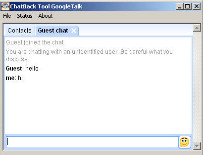 ChatBackTool 1 software screenshot