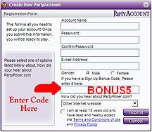 Cheat Codes for Party Poker - BONUS5 2.6.84 software screenshot
