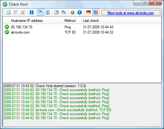 Check Host 1.1.7 software screenshot