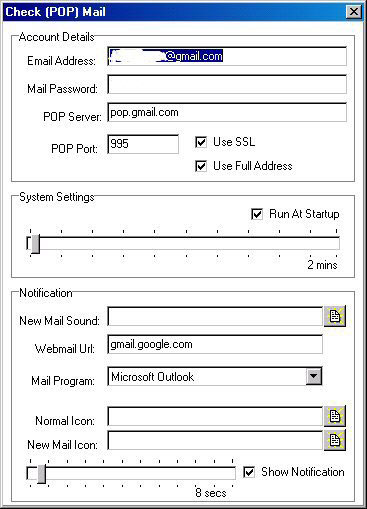 Check Mail (POP) 1.01 software screenshot