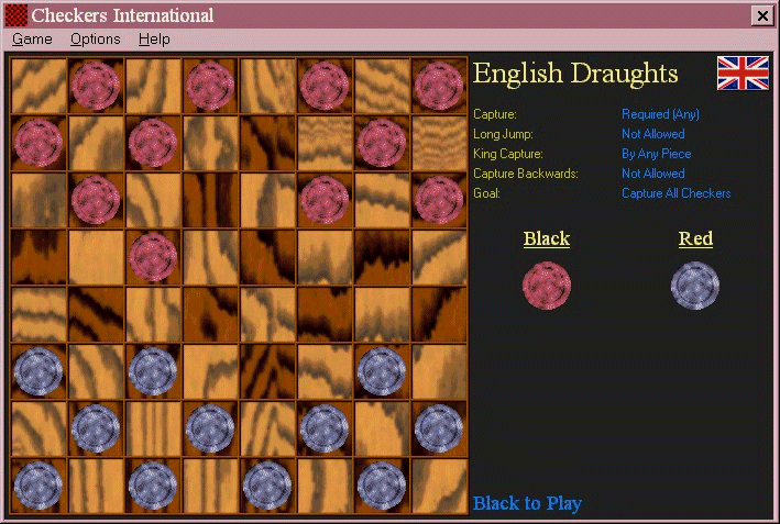 Checkers International 1.6 software screenshot