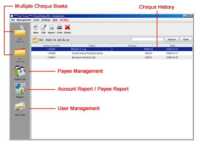 ChequePrinting.Net Software 3.7.0 software screenshot