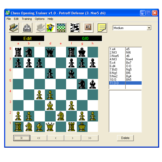 Chess Opening Trainer 1.1 software screenshot