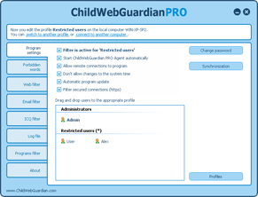 ChildWebGuardian Pro 5.11 software screenshot